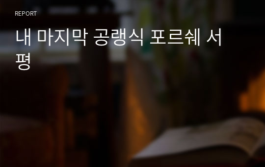 내 마지막 공랭식 포르쉐 서평