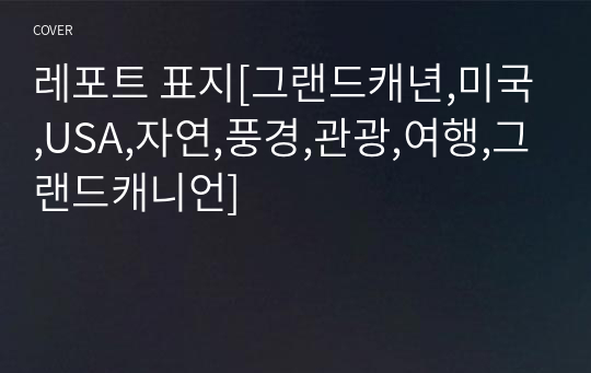 레포트 표지[그랜드캐년,미국,USA,자연,풍경,관광,여행,그랜드캐니언]