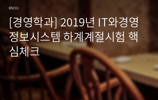 [경영학과] 2019년 IT와경영정보시스템 하계계절시험 핵심체크