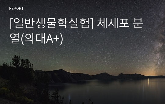 [일반생물학실험] 체세포 분열(의대A+)