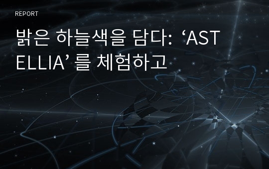 밝은 하늘색을 담다:  ‘ASTELLIA’ 를 체험하고