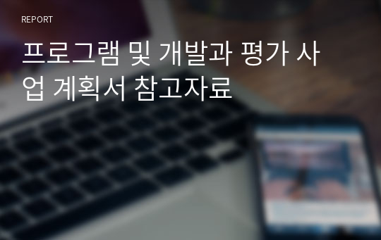 프로그램 및 개발과 평가 사업 계획서 참고자료