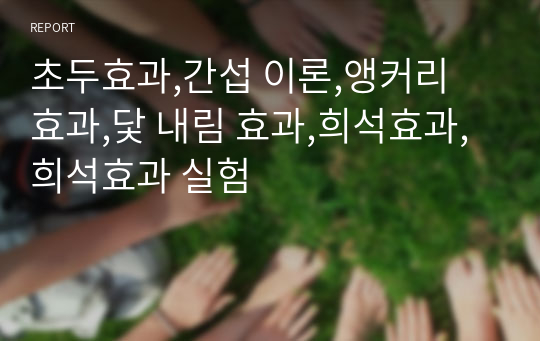 초두효과,간섭 이론,앵커리 효과,닻 내림 효과,희석효과,희석효과 실험