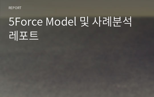 5Force Model 및 사례분석 레포트