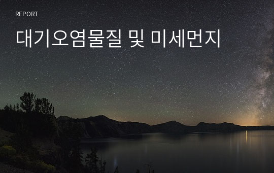 대기오염물질 및 미세먼지