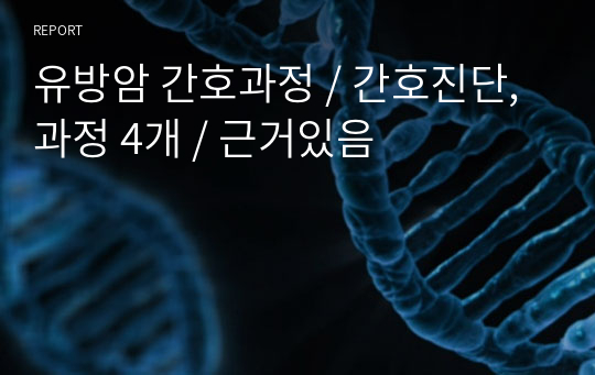 유방암 간호과정 / 간호진단, 과정 4개 / 근거있음