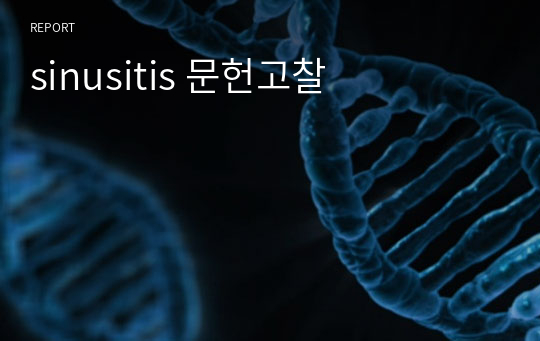 sinusitis 문헌고찰