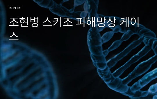 조현병 스키조 피해망상 케이스