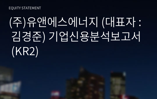 (주)유앤에스에너지 기업신용분석보고서 (KR2)