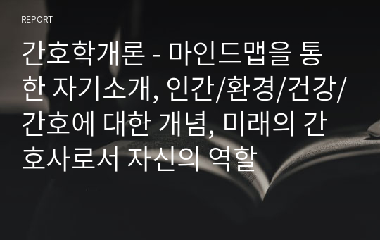 간호학개론 - 마인드맵을 통한 자기소개, 인간/환경/건강/간호에 대한 개념, 미래의 간호사로서 자신의 역할