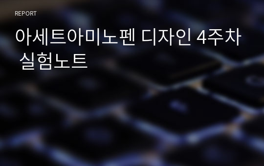 아세트아미노펜 디자인 4주차 실험노트