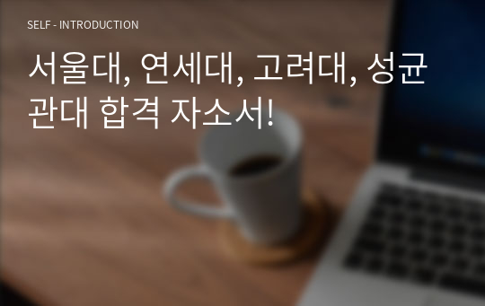 서울대, 연세대, 고려대, 성균관대 합격 자소서!