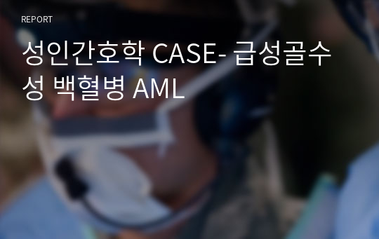 성인간호학 CASE- 급성골수성 백혈병 AML