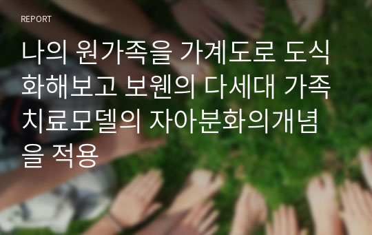 나의 원가족을 가계도로 도식화해보고 보웬의 다세대 가족치료모델의 자아분화의개념을 적용