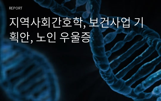 지역사회간호학, 보건사업 기획안, 노인 우울증