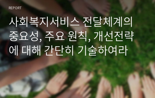 사회복지서비스 전달체계의 중요성, 주요 원칙, 개선전략에 대해 간단히 기술하여라