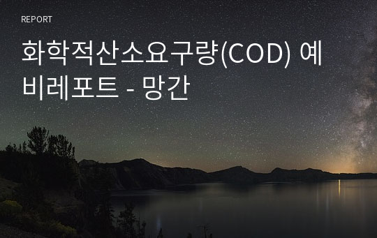 화학적산소요구량(COD) 예비레포트 - 망간