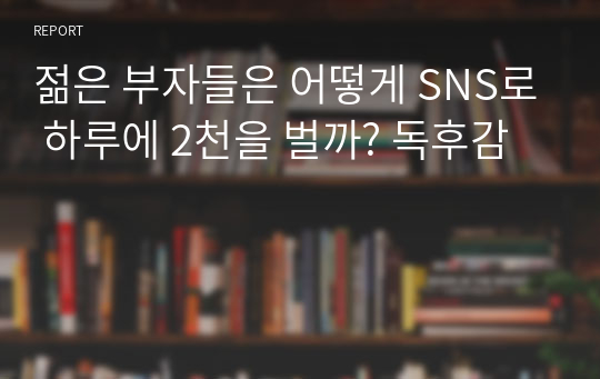 젊은 부자들은 어떻게 SNS로 하루에 2천을 벌까? 독후감