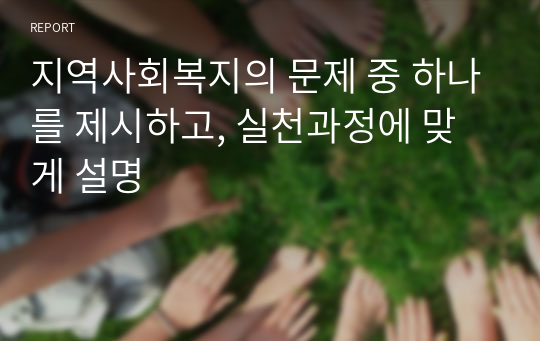 지역사회복지의 문제 중 하나를 제시하고, 실천과정에 맞게 설명