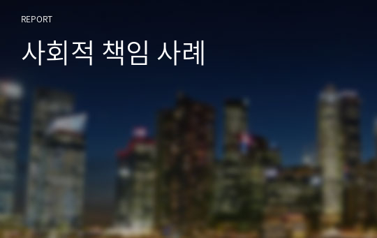 사회적 책임 사례