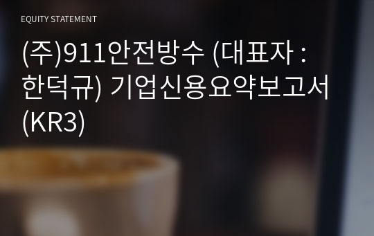 (주)911안전방수 기업신용요약보고서 (KR3)