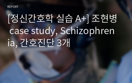 [정신간호학 실습 A+] 조현병 case study, Schizophrenia, 간호진단 3개