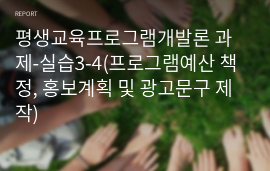 평생교육프로그램개발론 과제-실습3-4(프로그램예산 책정, 홍보계획 및 광고문구 제작)