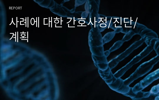 사례에 대한 간호사정/진단/계획