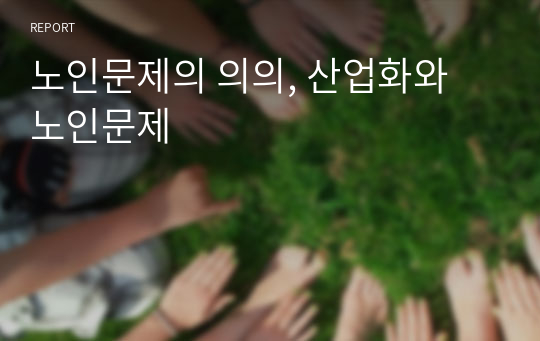 노인문제의 의의, 산업화와 노인문제