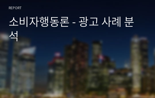 소비자행동론 - 광고 사례 분석