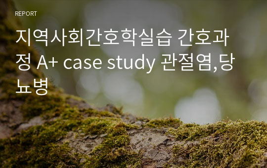 지역사회간호학실습 간호과정 A+ case study 관절염,당뇨병