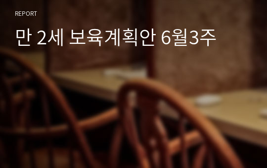 만 2세 보육계획안 6월3주