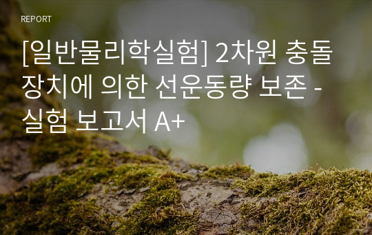 [일반물리학실험] 2차원 충돌장치에 의한 선운동량 보존 - 실험 보고서 A+