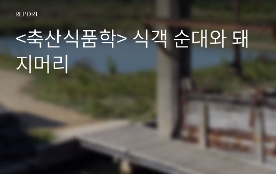 &lt;축산식품학&gt; 식객 순대와 돼지머리