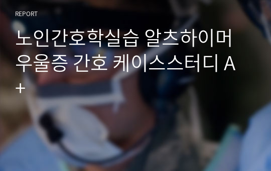 노인간호학실습 알츠하이머 우울증 간호 케이스스터디 A+