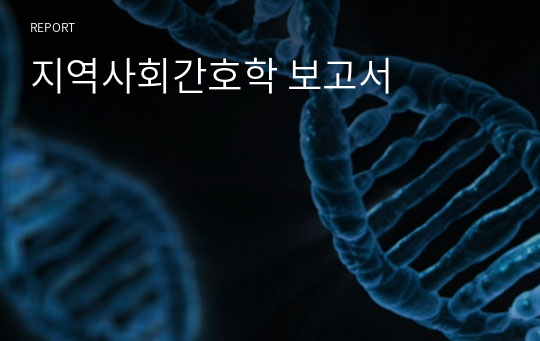 지역사회간호학 보고서