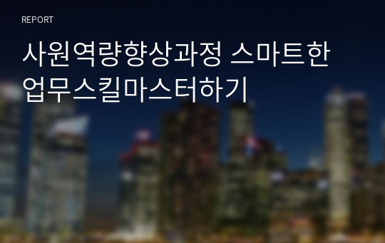 사원역량향상과정 스마트한 업무스킬마스터하기