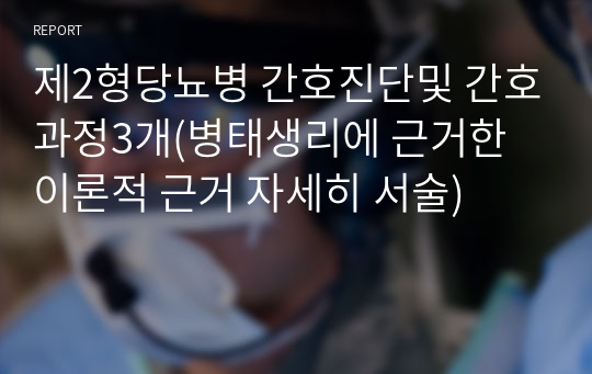 제2형당뇨병 간호진단및 간호과정3개(병태생리에 근거한 이론적 근거 자세히 서술)