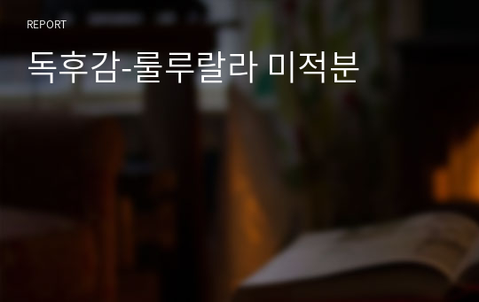 독후감-룰루랄라 미적분