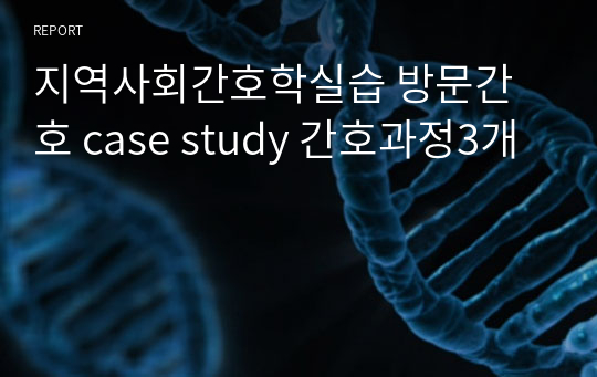 지역사회간호학실습 방문간호 case study 간호과정3개