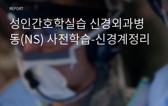 성인간호학실습 신경외과병동(NS) 사전학습-신경계정리