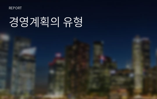 경영계획의 유형