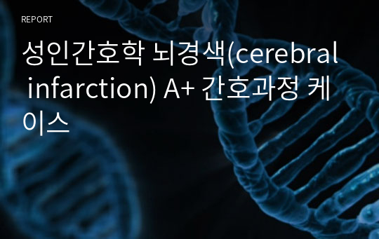 성인간호학 뇌경색(cerebral infarction) A+ 간호과정 케이스