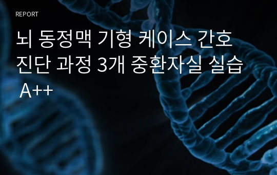 뇌 동정맥 기형 케이스 간호진단 과정 3개 중환자실 실습 A++