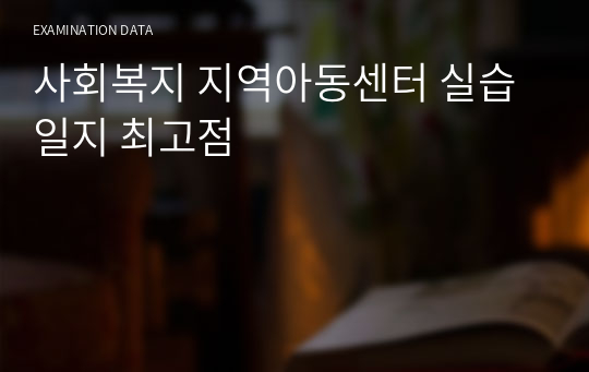 사회복지 지역아동센터 실습일지 최고점