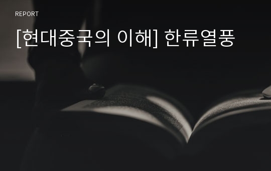 [현대중국의 이해] 한류열풍