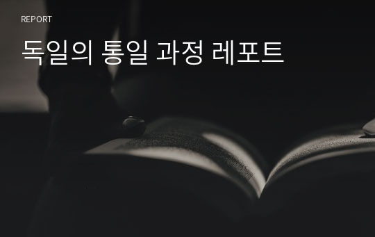 독일의 통일 과정 레포트