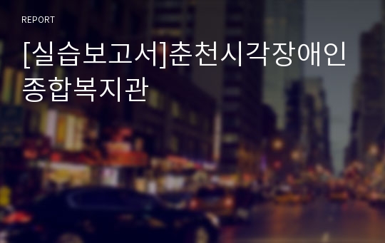 [실습보고서]춘천시각장애인종합복지관