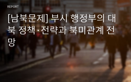 [남북문제] 부시 행정부의 대북 정책·전략과 북미관계 전망