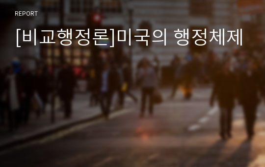 [비교행정론]미국의 행정체제